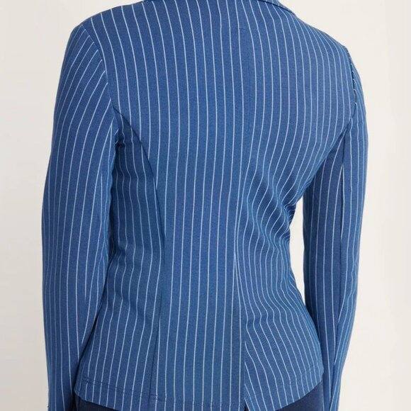 Betabrand Transcendent Blazer in Aegean Pinstripe - Size Large - Picture 3 of 7